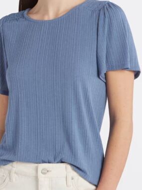 Pink Clover Nevea Flutter Sleeve Knit Top - Stitch Fix - Size S - Blue